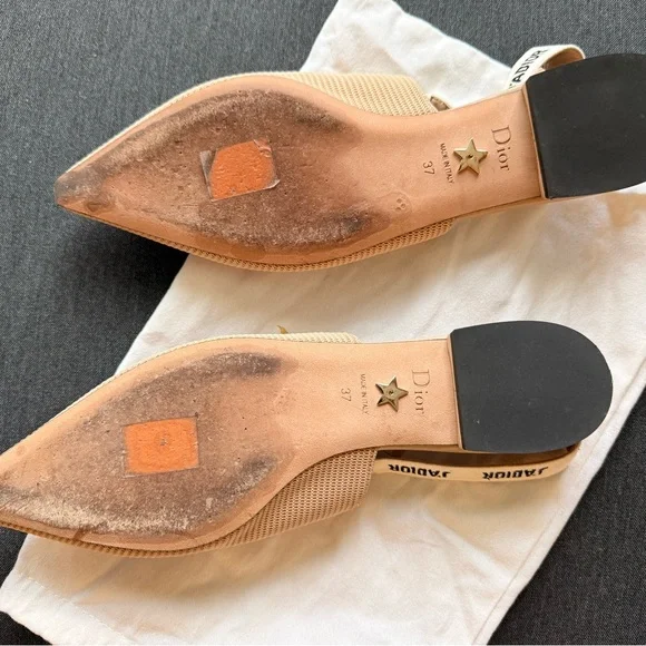 Dior J'Adior Nude Beige Pointed Slingback Flats - Picture 2 of 2